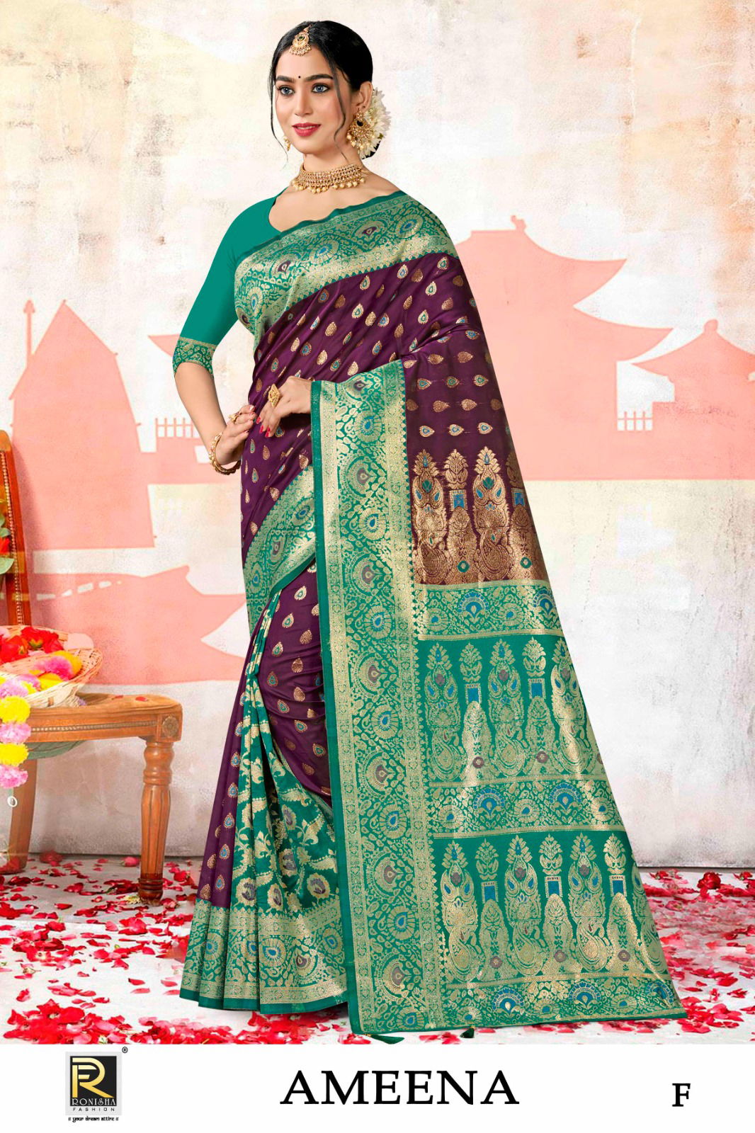 Ameena By Ronisha A To F Designer Banarasi Silk Sarees Wholesale Shop In Surat
